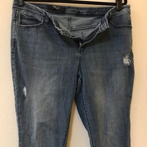 Simply Vera Wang Stretch Skinny Blue Jeans Sz 14